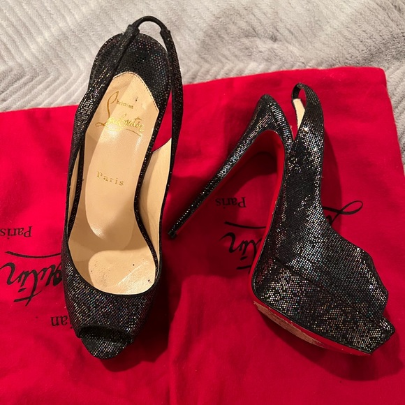 RARE Authentic 💎 Christian Louboutin 💎 Lady Peep Sling 150mm! Size 39 - Picture 4 of 8
